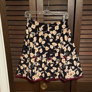 NWOT Floral Corduroy A-Line Skirt Size 4